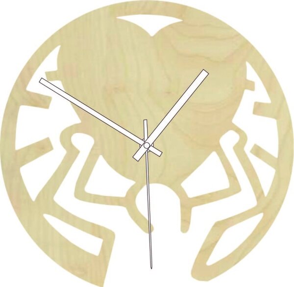 Drevené hodiny - láska na pleciach čierne aj farebné | SENTOP PR0420 PR0420 plywood