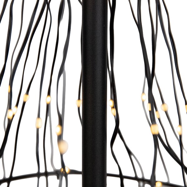 Vianočná stojaca lampa čierny strom 150 cm vrátane LED s časovačom IP44 - Ugoku