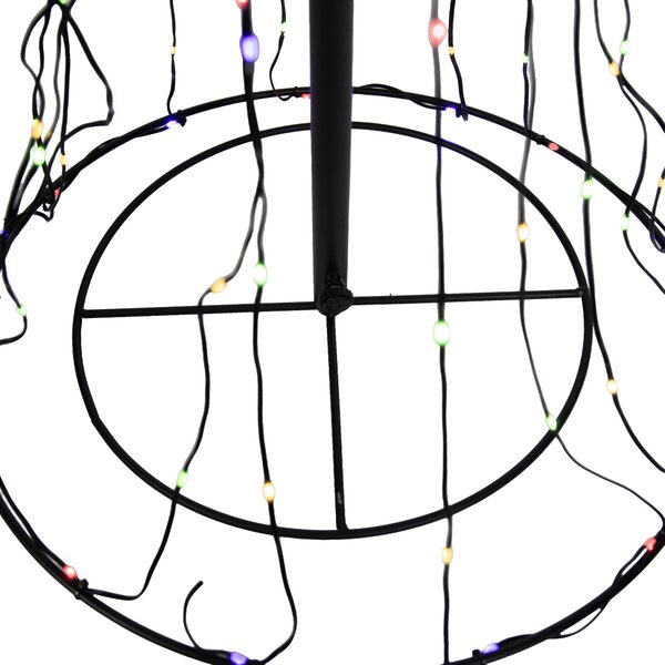 Vianočná stojaca lampa čierny strom 150 cm vrátane LED RGB s časovačom IP44 - Ugoku