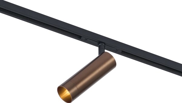 Moderný tmavý bronzový reflektor pre 1-fázový koľajnicový systém GU10 35mm - Slimline Uzzy