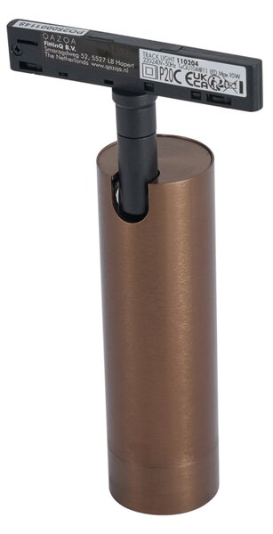 Moderný tmavý bronzový reflektor pre 1-fázový koľajnicový systém GU10 35mm - Slimline Uzzy
