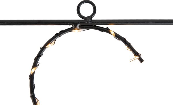 Vianočná nástenná lampa čierna XMAS vrátane LED s časovačom IP44 - Yoro