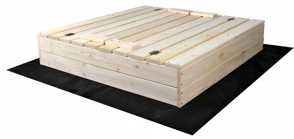 Profitent Uzatvárateľné pieskovisko s lavičkami 100x100cm + agrotextília+krycia plachta