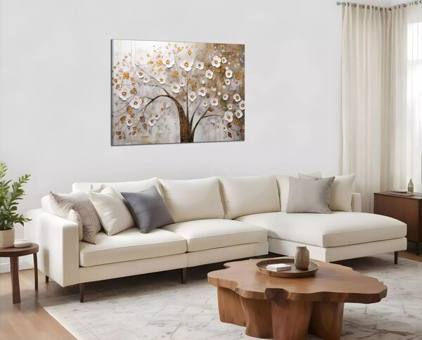 Obraz na plátne Abstrakcia strom s kvetmi