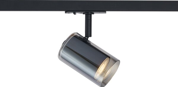Moderný reflektor čierny s dymovým sklom pre 1-fázový koľajnicový systém - Iconic Lloyd