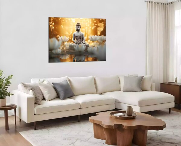 Obraz na plátne Budha a lotosy