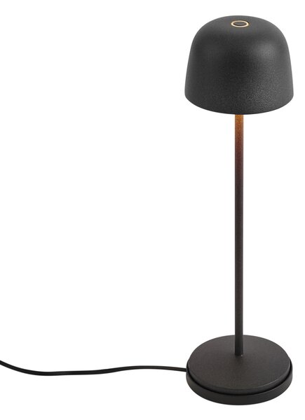 Stolná lampa čierna vrátane LED nabíjateľná s nabíjacou stanicou IP65 - Raika