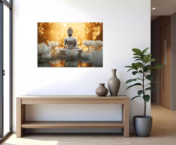 Obraz na plátne Budha a lotosy