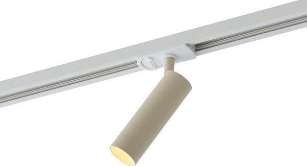 Moderný reflektor béžový s bielym adaptérom pre 1-fázový koľajnicový systém GU10 35mm - Iconic Jeana Luxe