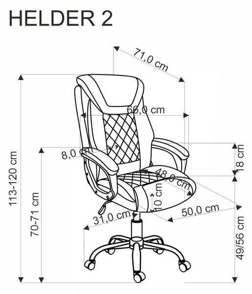 Halmar Kancelárske kreslo HELDER 2 sivé