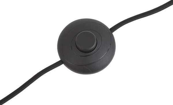 Dizajnová stojaca lampa čierna s dymovým sklom - Ana