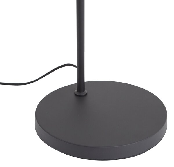 Dizajnová stojaca lampa čierna s dymovým sklom - Ana