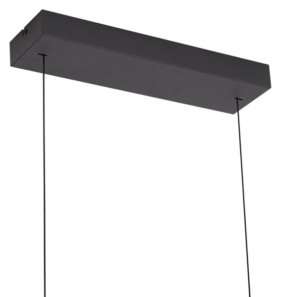 Moderné závesné svietidlo čierne s dymovým sklom vrátane LED Easylift - Catch