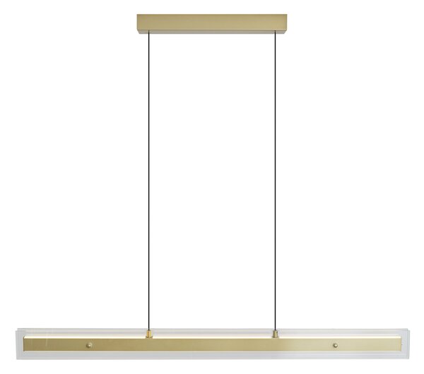Moderné závesné svietidlo mosadzné s čírym sklom vrátane LED Easylift - Catch