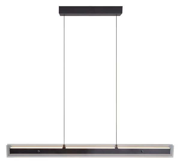 Moderné závesné svietidlo čierne s dymovým sklom vrátane LED Easylift - Catch