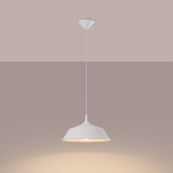 Sollux SL.1327 - Luster na lanku FRIKA 1xE27/15W/230V pr. 34 cm biela
