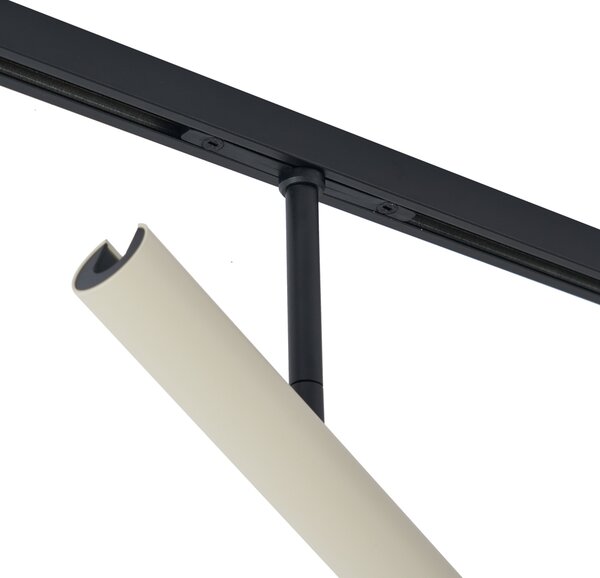 Moderný koľajnicový systém čierny so 6 béžovými reflektormi 1-fázový - Slimline Avery