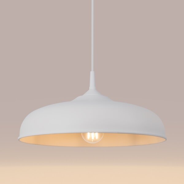 Sollux SL.1329 - Luster na lanku GINA 1xE27/15W/230V pr. 38 cm biela