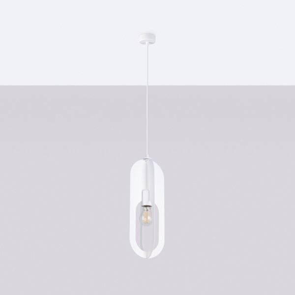 Sollux SL.1360 - Luster na lanku NICUS 1xE27/15W/230V biela