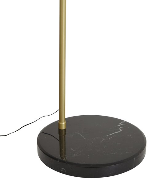 Dizajnová oblúková stojaca lampa zlatá vrátane LED s 3-stupňovým stmievaním - Anello