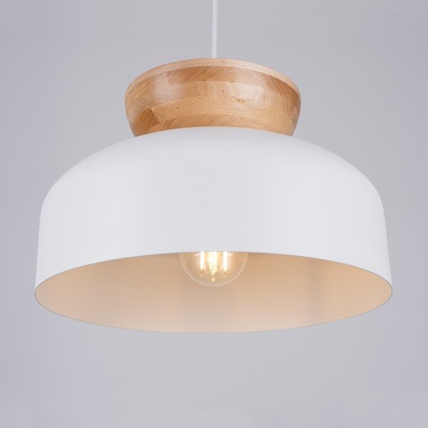 Sollux SL.1350 - Luster na lanku MARION 1xE27/15W/230V pr. 29,5 cm biela