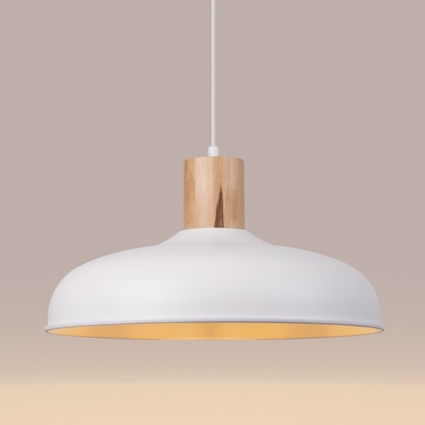 Sollux SL.1323 - Luster na lanku INDY 1xE27/15W/230V pr. 38 cm biela