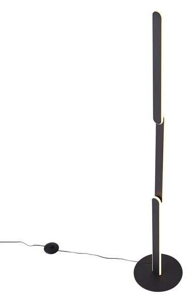 Dizajnová stojaca lampa čierna vrátane LED s 3-stupňovým stmievaním - Gate