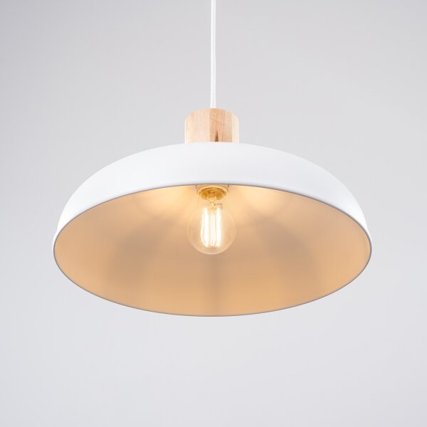 Sollux SL.1323 - Luster na lanku INDY 1xE27/15W/230V pr. 38 cm biela
