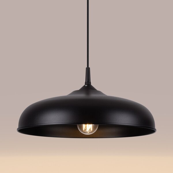 Sollux SL.1330 - Luster na lanku GINA 1xE27/15W/230V pr. 38 cm čierna