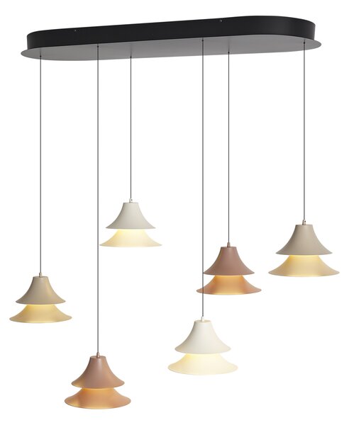 Závesná lampa viacfarebná vrátane LED stmievateľná 6-svetiel Easylift - Witch