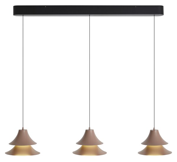 Závesná lampa čierna s mocha farbou vrátane LED 3-stupňové stmievanie 3-svetlá Easylift - Witch