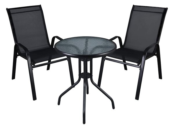 TRENDIE Zostava záhradného nábytku - 2 stoličky a stôl 60cm okrúhly