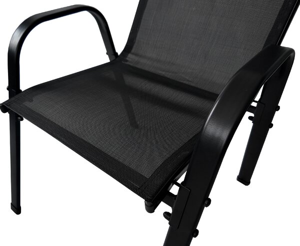 TRENDIE Záhradné stoličky sada 6ks čierne