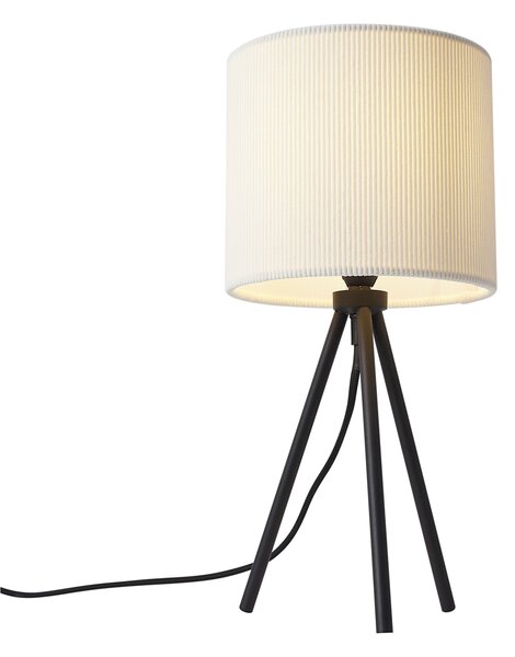 Moderná stolná lampa s trojnožkou biela so zamatovým tienidlom - Luz