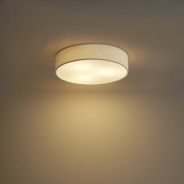 Moderné stropné svietidlo biele so zamatovým tienidlom 46cm 3-Lights - Luz