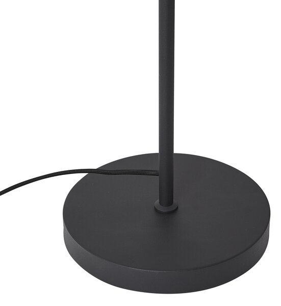 Moderná stojaca lampa čierna s dymovým sklom 3-svetlá otočná a naklápacia - Gianni