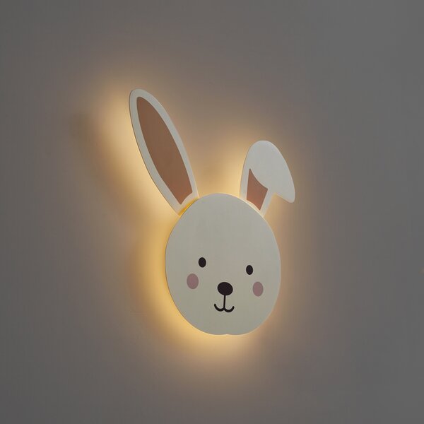 Detské nástenné svietidlo béžové s detailom vrátane LED 3-stupňové stmievateľné - Benny the Bunny