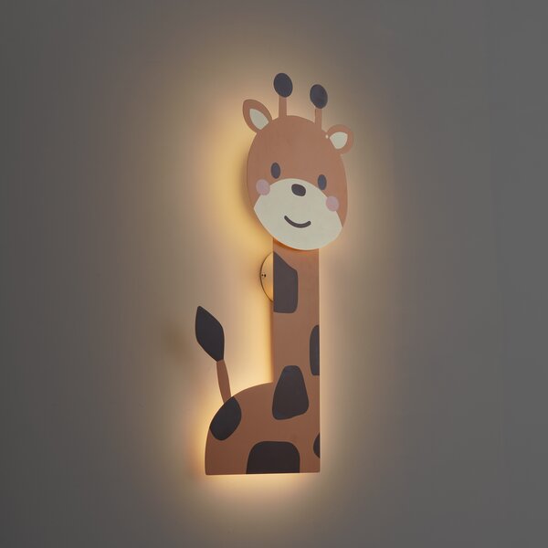 Detské nástenné svietidlo hnedé vrátane LED 3-stupňové stmievateľné - Gigi the Giraffe