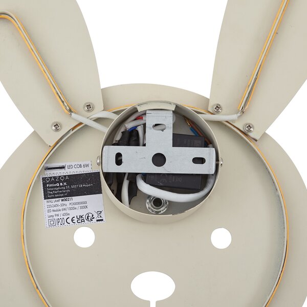 Detské nástenné svietidlo béžové vrátane LED 3-stupňové stmievateľné - Benny the Bunny