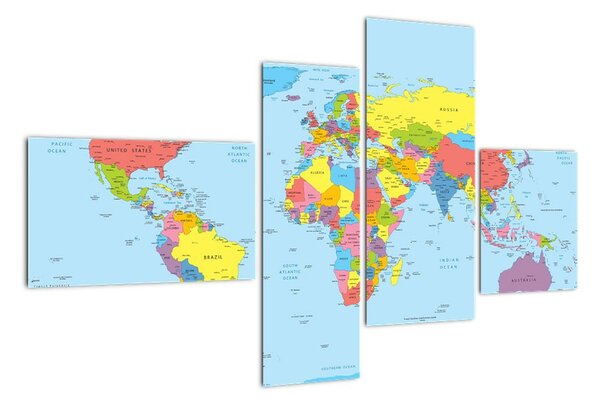 Mapa sveta - obraz (Obraz 110x70cm)