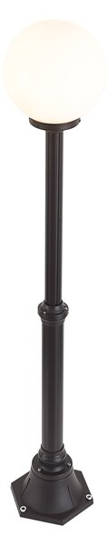 Klasická vonkajšia stojaca lampa čierna s opálovým sklom 140 cm IP44 - Champs