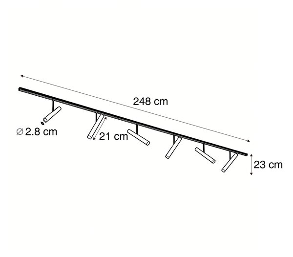 Moderný koľajnicový systém biely so 6 bodovými svetlami biely 1-fázový - Slimline Avery