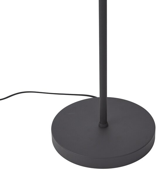 Priemyselná stojaca lampa čierna s drevom 2-svetlá - Jakub