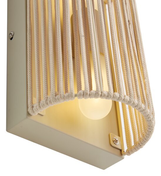 Japandi nástenná lampa béžová s lanom IP44 - Jayla