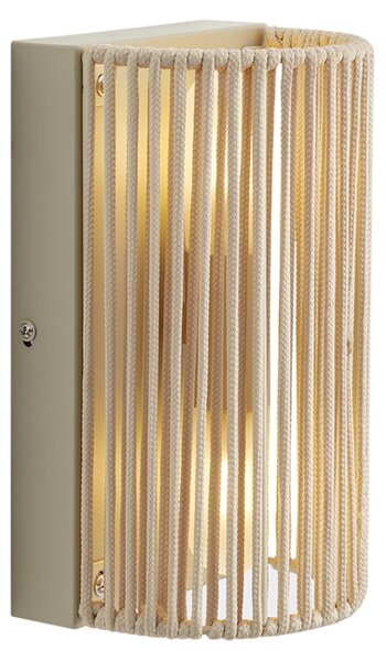 Japandi nástenná lampa béžová s lanom IP44 - Jayla