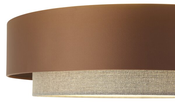 Moderné stropné svietidlo tmavý bronz s farbou taupe 50cm 3-svetlá - Drum Duo