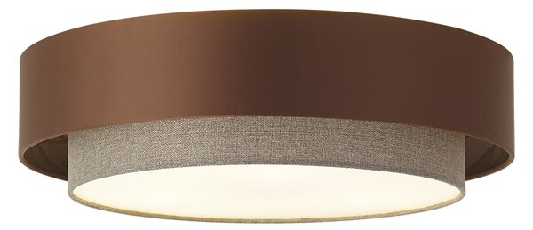 Moderné stropné svietidlo tmavý bronz s farbou taupe 50cm 3-svetlá - Drum Duo