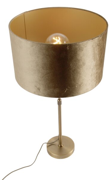 Stolná lampa bronzová s bronzovým zamatovým tienidlom 35 cm - Parte
