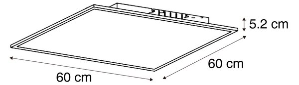 LED panel čierny štvorcový vrátane LED 3-stupňové stmievanie - Reeves