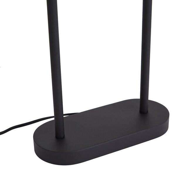 Stolná lampa čierna s čiernym oválnym tienidlom 35 cm - Thijmen